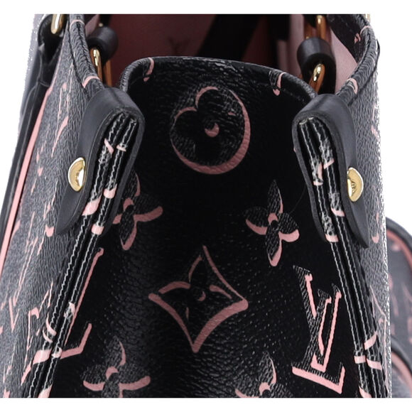 Louis Vuitton Onthego MM Monogram Tote Bag M46154 Noir Monogram Watercolor Pink - Picture 13 of 14